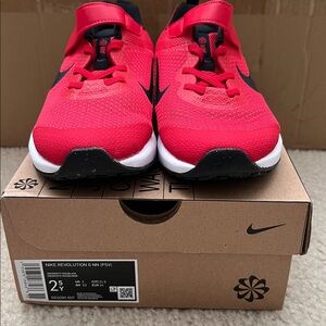 Nike Kids Revolution Bright Red and Black Sneakers